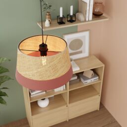 GoodHome Bellbird Red & Natural Round Lamp Shade (D)38Cm - thumbnail 6