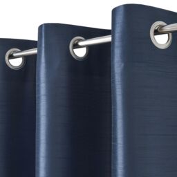 Morea Blue Plain Woven Lined Eyelet Curtain (W)117Cm (L)137Cm, Pair - thumbnail 4