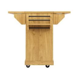 Matteo Foldable Kitchen Serving Trolley - 95Cm Ergonomic Prep Cart - Natural & Brown - thumbnail 9