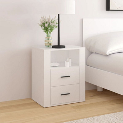 Berkfield Bedside Cabinet White 50X36X60 Cm Engineered Wood - image 1