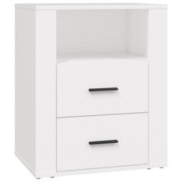 Berkfield Bedside Cabinet White 50X36X60 Cm Engineered Wood - thumbnail 2