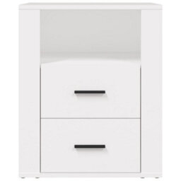 Berkfield Bedside Cabinet White 50X36X60 Cm Engineered Wood - thumbnail 6