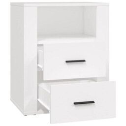 Berkfield Bedside Cabinet White 50X36X60 Cm Engineered Wood - thumbnail 7