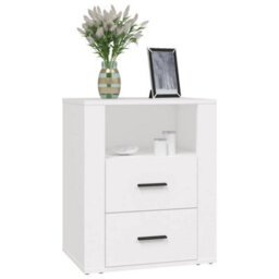 Berkfield Bedside Cabinet White 50X36X60 Cm Engineered Wood - thumbnail 4