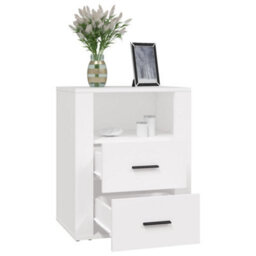 Berkfield Bedside Cabinet White 50X36X60 Cm Engineered Wood - thumbnail 5