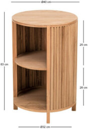 Nordlys 2-Storage Natural Wood Nightstand Classic Style Bedroom - thumbnail 6