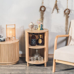 Nordlys 2-Storage Natural Wood Nightstand Classic Style Bedroom - thumbnail 7