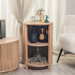 Nordlys 2-Storage Natural Wood Nightstand Classic Style Bedroom - thumbnail 4
