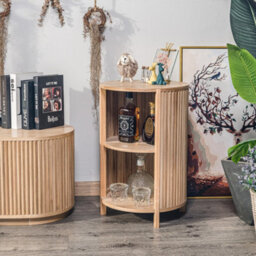 Nordlys 2-Storage Natural Wood Nightstand Classic Style Bedroom - thumbnail 3
