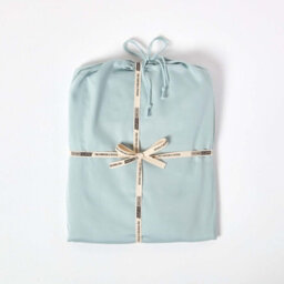 Homescapes Duck Egg Blue Organic Cotton Flat Sheet 400 Thread Count, Double - thumbnail 5