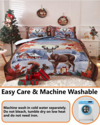 TheWhiteWater Limited Christmas Reindeer Xmas Duvet Set 3D Print Polycotton Bedding Set - thumbnail 2