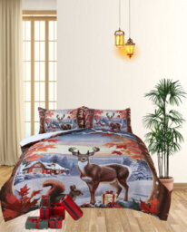 TheWhiteWater Limited Christmas Reindeer Xmas Duvet Set 3D Print Polycotton Bedding Set - thumbnail 4