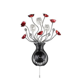 Luminosa Lighting Luminosa (Dh) Bonita Wall Lamp 3 Light G4 Black/red/crystal, Not Led/cfl Compatible