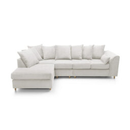 Abakus Direct Jumbo Large White Cord Left Facing Corner Sofa For Living Room With Thick Luxury Deep Filled Cushioning - thumbnail 6