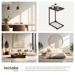 Tectake Bedside Table Erie - Industrial Style, 40 X 30 X 63 Cm - Industrial Wood Dark, Rustic - thumbnail 5