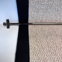 RainbowHome Keswick Cream Fleck Weave Stair Runner With 100% Cotton Black Border Sample - thumbnail 2