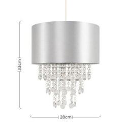 Valuelights Jesmond Pair Of Acrylic Jewel Effect Droplet Grey Ceiling Light Shades (D)32Cm - thumbnail 7