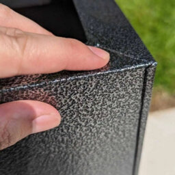 Woven Wood 75Cm Zinc Silver & Black Textured Tall Square Planter - thumbnail 6