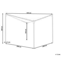 Wyld And Coco Evershade Pergola Dark Grey Polyester Steel 300 X 300 Cm Uv-Resistant Garden Pavilion - thumbnail 3