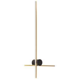 Beliani 90 Cm Led Wall Lamp - Gold-Toned Aluminium With Black Iron Base For Bedroom And Living Room - thumbnail 3