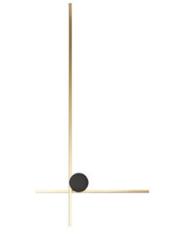 Beliani 90 Cm Led Wall Lamp - Gold-Toned Aluminium With Black Iron Base For Bedroom And Living Room - thumbnail 2