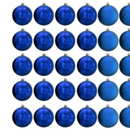 Christmas Tree World 10Cm Blue Bauble Set Shiny/matt (40 Pc) - thumbnail 3