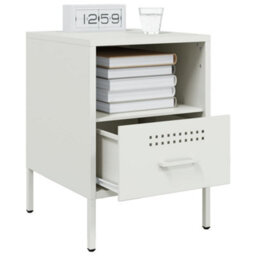 Berkfield Bedside Cabinets 2 Pcs White 36X39X50.5 Cm Steel - thumbnail 4