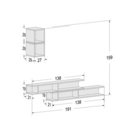 Decorotika Lausanne Moduler Modern Tv Unit Wall Mount Customizable Layout High Gloss White - thumbnail 5