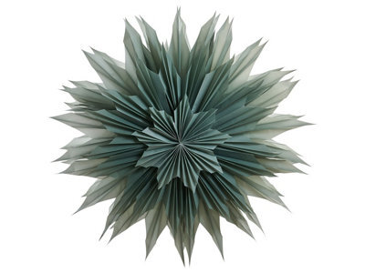 Wyld And Coco Large Green Paper Star Hanging Decoration With Built-In Socket, 96 X 26 X 96 Cm, Christmas Theme - image 1