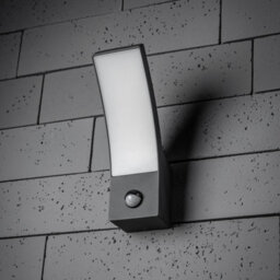 CGC Lighting Cgc Millie Anthracite Dark Grey Curved Led Wall Light Pir Motion Sensor Diecast Aluminium Opal Diffuser 4000K Ip54 - thumbnail 4