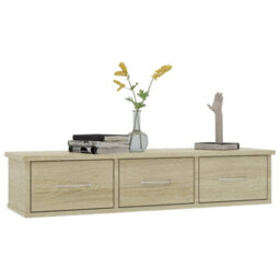 Berkfield Wall-Mounted Drawer Shelf Sonoma Oak 88X26X18.5 Cm Engineered Wood - thumbnail 3