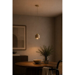 Luminosa Lighting Luminosa Simply Slim Pendant Ceiling Light Beige, Gold 1X E27 - thumbnail 2