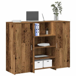 Berkfield Reception Desk Old Wood 135X50X103.5 Cm Engineered Wood - thumbnail 1