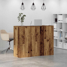 Berkfield Reception Desk Old Wood 135X50X103.5 Cm Engineered Wood - thumbnail 4