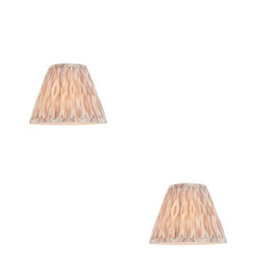 Loops Set Of 2 Stylish Handcrafted Tapered Cylinder Lamp Shades With Ikat Print Fabric - thumbnail 1