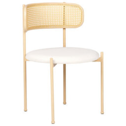 Wyld And Coco Velora Set Of 2 Accent Dining Chairs - Beige Fabric Seats, Iron Frame - thumbnail 3