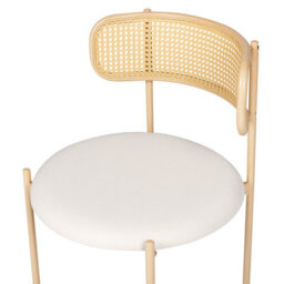 Wyld And Coco Velora Set Of 2 Accent Dining Chairs - Beige Fabric Seats, Iron Frame - thumbnail 7