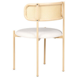 Wyld And Coco Velora Set Of 2 Accent Dining Chairs - Beige Fabric Seats, Iron Frame - thumbnail 6