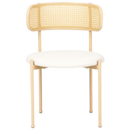 Wyld And Coco Velora Set Of 2 Accent Dining Chairs - Beige Fabric Seats, Iron Frame - thumbnail 5