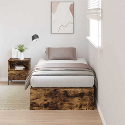 Berkfield Storage Bed Frame Smoked Oak 100X200 Cm - image 1