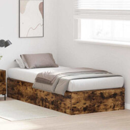 Berkfield Storage Bed Frame Smoked Oak 100X200 Cm - thumbnail 5