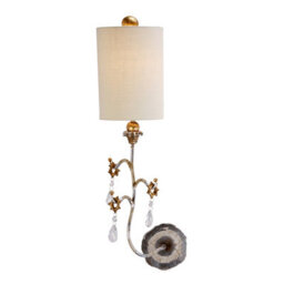 Luminosa Lighting Elstead Tivoli 1 Light Indoor Wall Light Silver, Cream, E27 - thumbnail 1