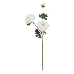Wyld Haus Set Of 3 Artificial White Ranunculus Stems 64 Cm Silk-Look Flowers - thumbnail 1