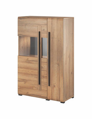 Arte Tulsa Modern White Display Cabinet With Optional Lighting - W900mm X H1360mm X D390mm - image 1