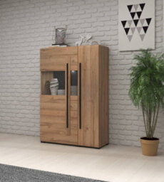 Arte Tulsa Modern White Display Cabinet With Optional Lighting - W900mm X H1360mm X D390mm - thumbnail 2
