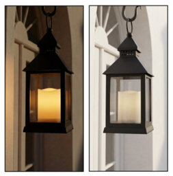 "Bright Zeal 2 Pack Black Candle Lanterns 10.2""  Battery With Warm Led Timer, Indoor Table & Fireplace Decor" - thumbnail 6