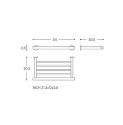 Cosmic Towel Rack, Towel Shelf, 54Cm, 10Kg Resistance, Chrome,  Screws Included,anti-Corrosion, Architect Collection - thumbnail 5