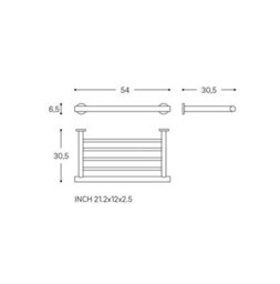 Cosmic Towel Rack, Towel Shelf, 54Cm, 10Kg Resistance, Chrome,  Screws Included,anti-Corrosion, Architect Collection - thumbnail 6