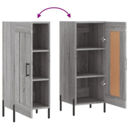 Berkfield Modern Sideboard Grey Sonoma 34.5X34X90 Cm Engineered Wood - thumbnail 9