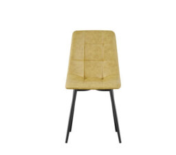 Mof Faux Suede Set Of 4 Dining Chairs With Sturdy Metal Legs Chairs With Backrest And Padded Seat Yellow Check - thumbnail 3